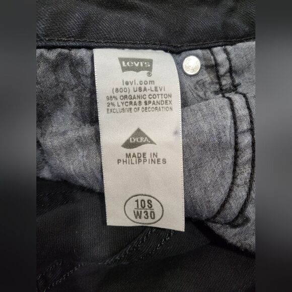 Levi's 553 Mid Rise Boot Black Jeans Size 10 Short - Picture 5 of 6